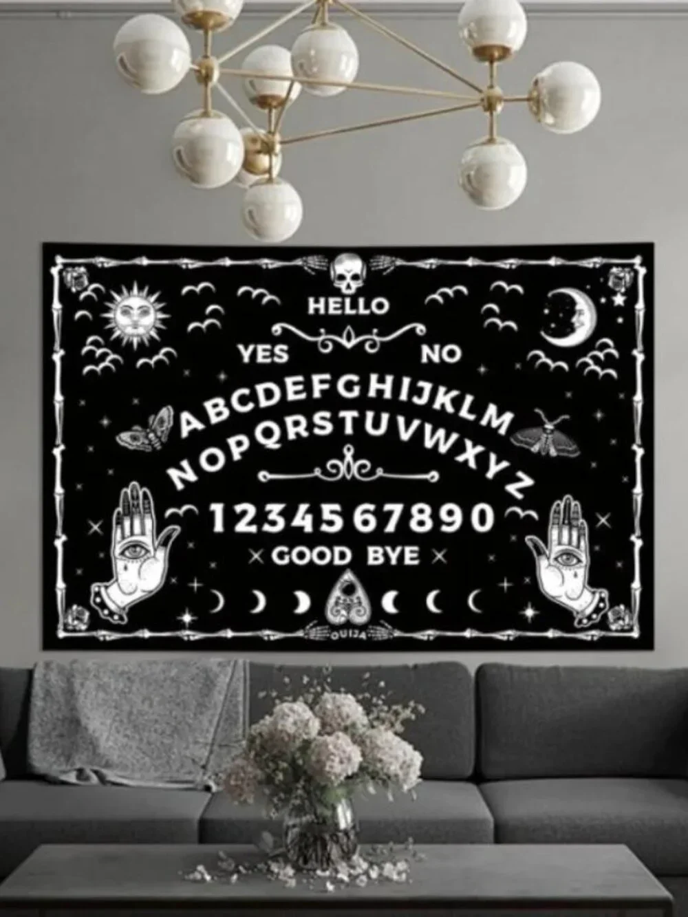 24x36 Inch Gothic Ouija Board Tapestry Witchy Spiritual Wall Hanging